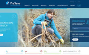 PreSens Website screenshot, Dec 2016