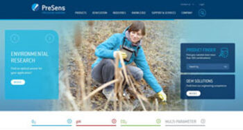 PreSens Website screenshot, Dec 2016