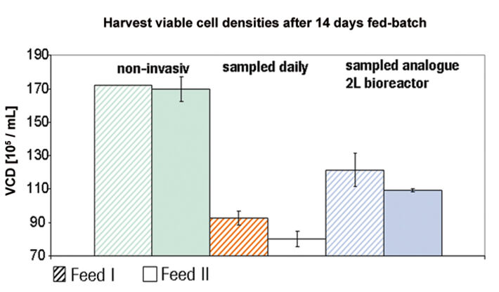 Harvest viable cell densities after shake flask fed-batch cultivation