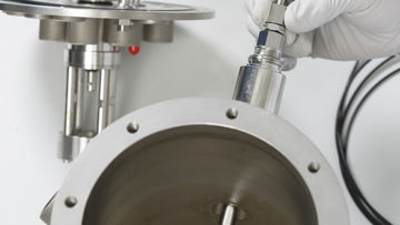 Optical Probe Inserted in Steel Fermenter