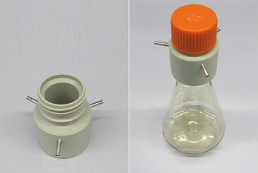 Shake flask adapter prototype and adapter on shake flask