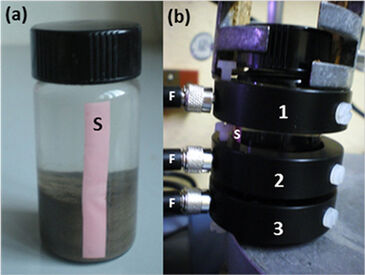 SensorVial with sediment sample and SensorVial with multiple Vial Adapters for oxygen read-out in different depths