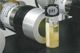 Detektoreinheit mit Testgefäß zur Überwachung von pH-Veränderungen