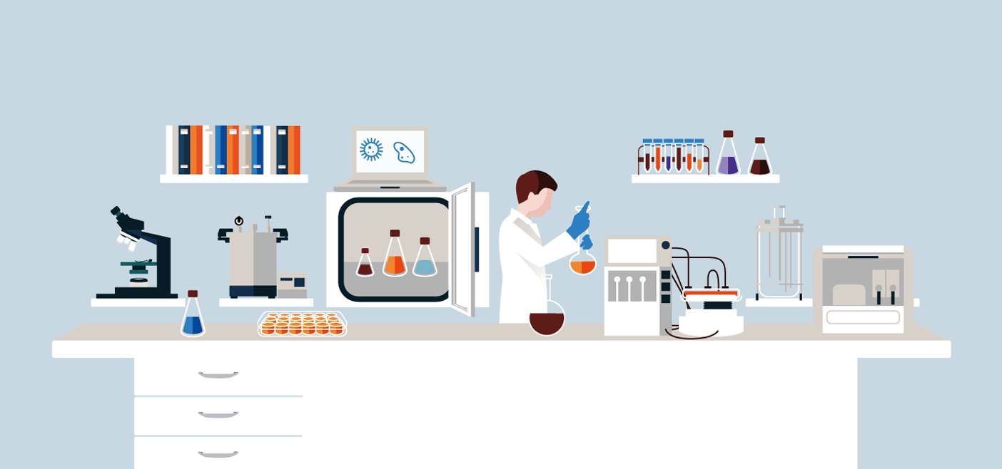 Illustration von biotechnologischen und pharmazeutischen Anwendungen für optische Sensoren