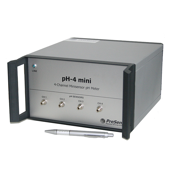 Multi-channel fiber optic pH meter pH-4 mini