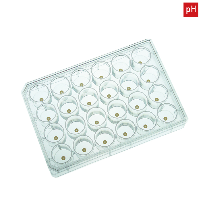 HydroDish HD24 24 well plate with integrated optical pH sensors
